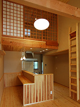 和風の対面キッチン